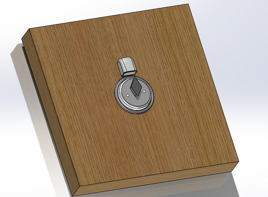 The product, from the team's own investor pitch — sensor mounted flush on a display door block.