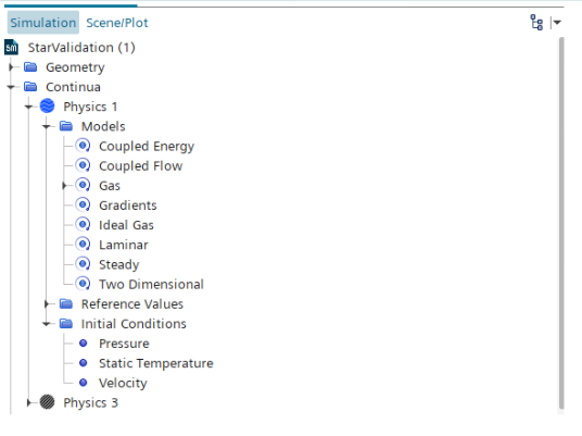 The actual solver setup — coupled energy + flow, laminar, steady, 2D — not just a pretty picture.